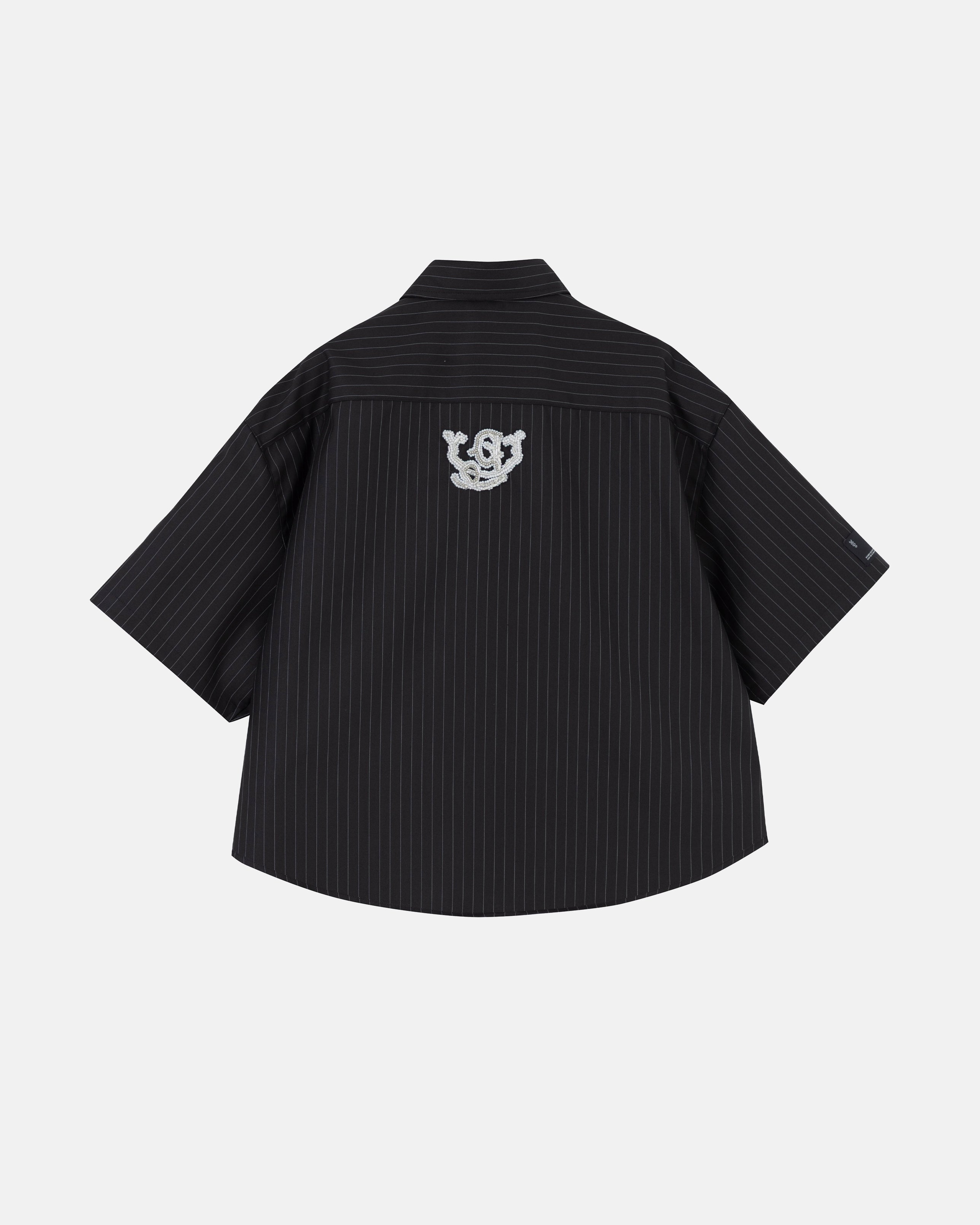 The Path Monogram Boxy Fit Shirt Black / Chalk Line The Path Monogram Boxy Fit Shirt Black / Chalk Line