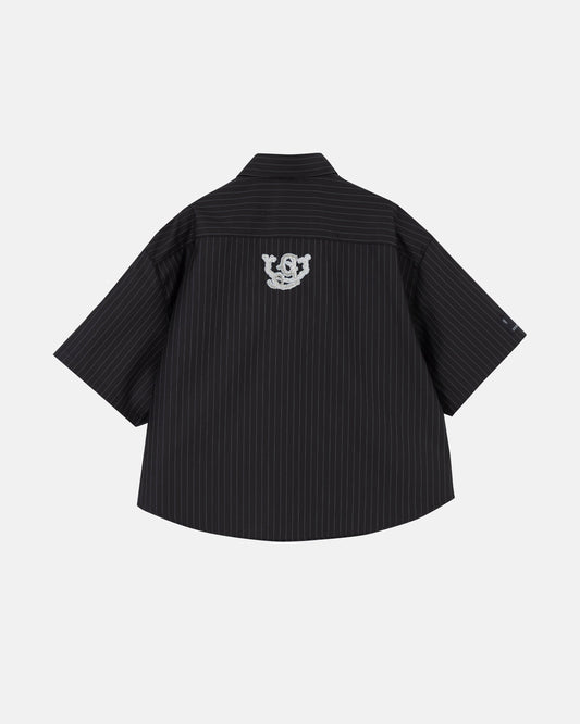 The Path Monogram Boxy Fit Shirt Black / Chalk Line