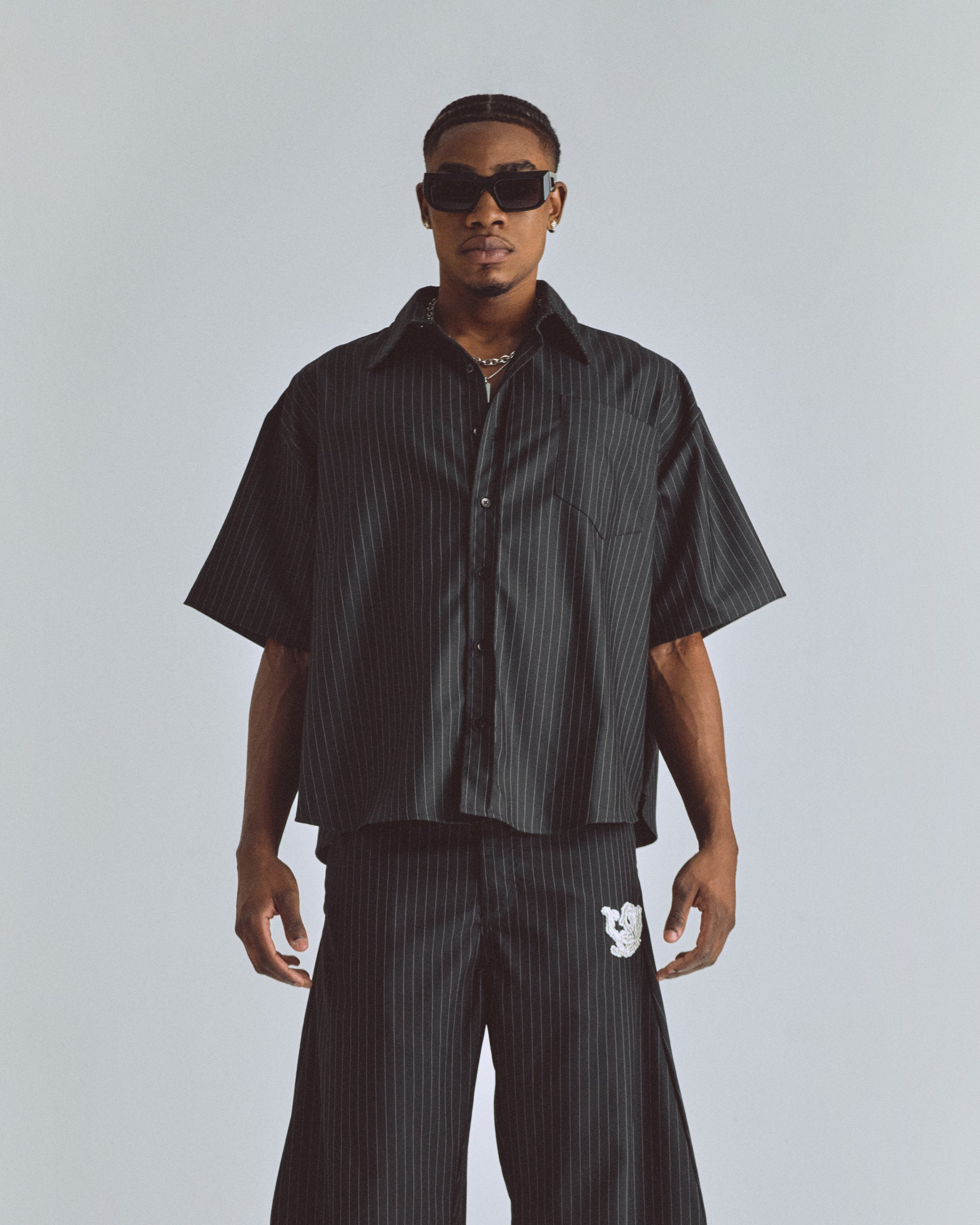 The Path Monogram Boxy Fit Shirt Black / Chalk Line The Path Monogram Boxy Fit Shirt Black / Chalk Line