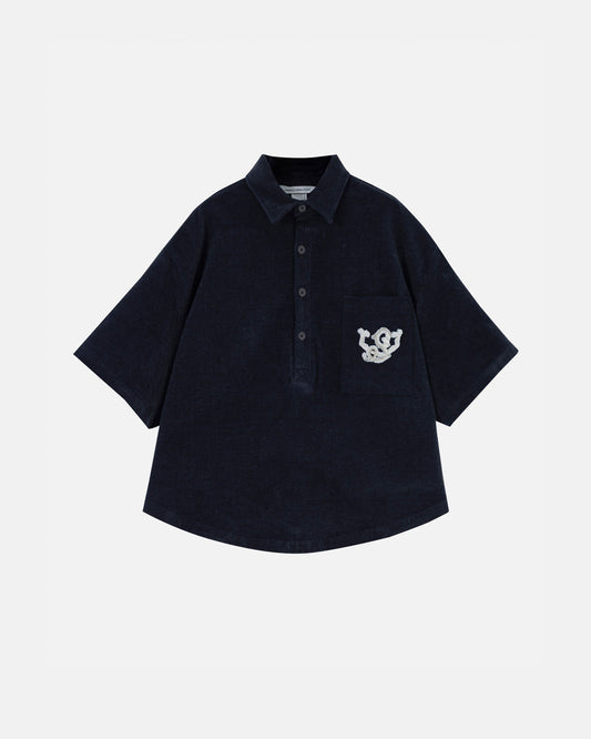The Path Monogram Boxy Fit Shirt Blue