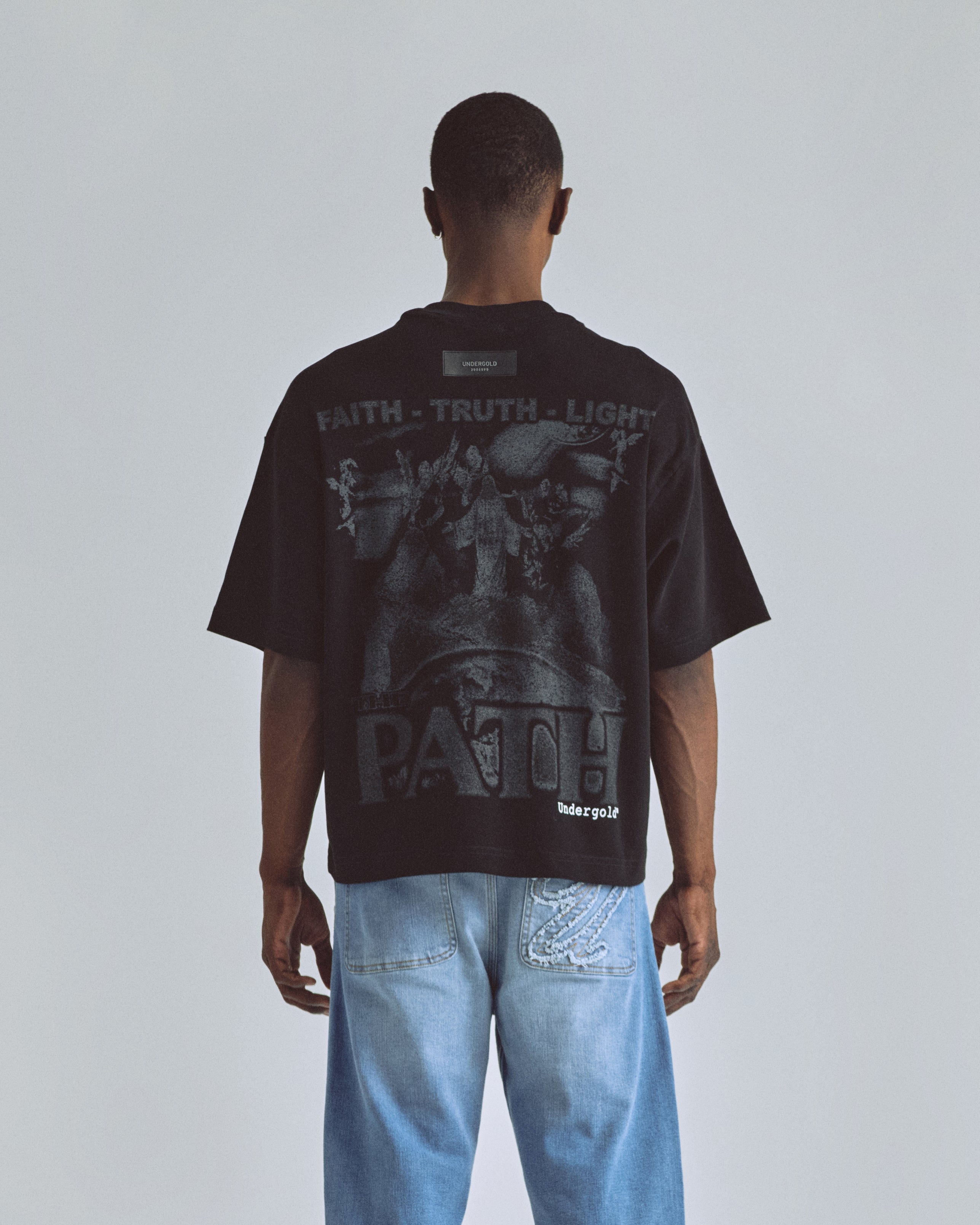 The Path Monogram Boxy Fit Tshirt Black The Path Monogram Boxy Fit Tshirt Black