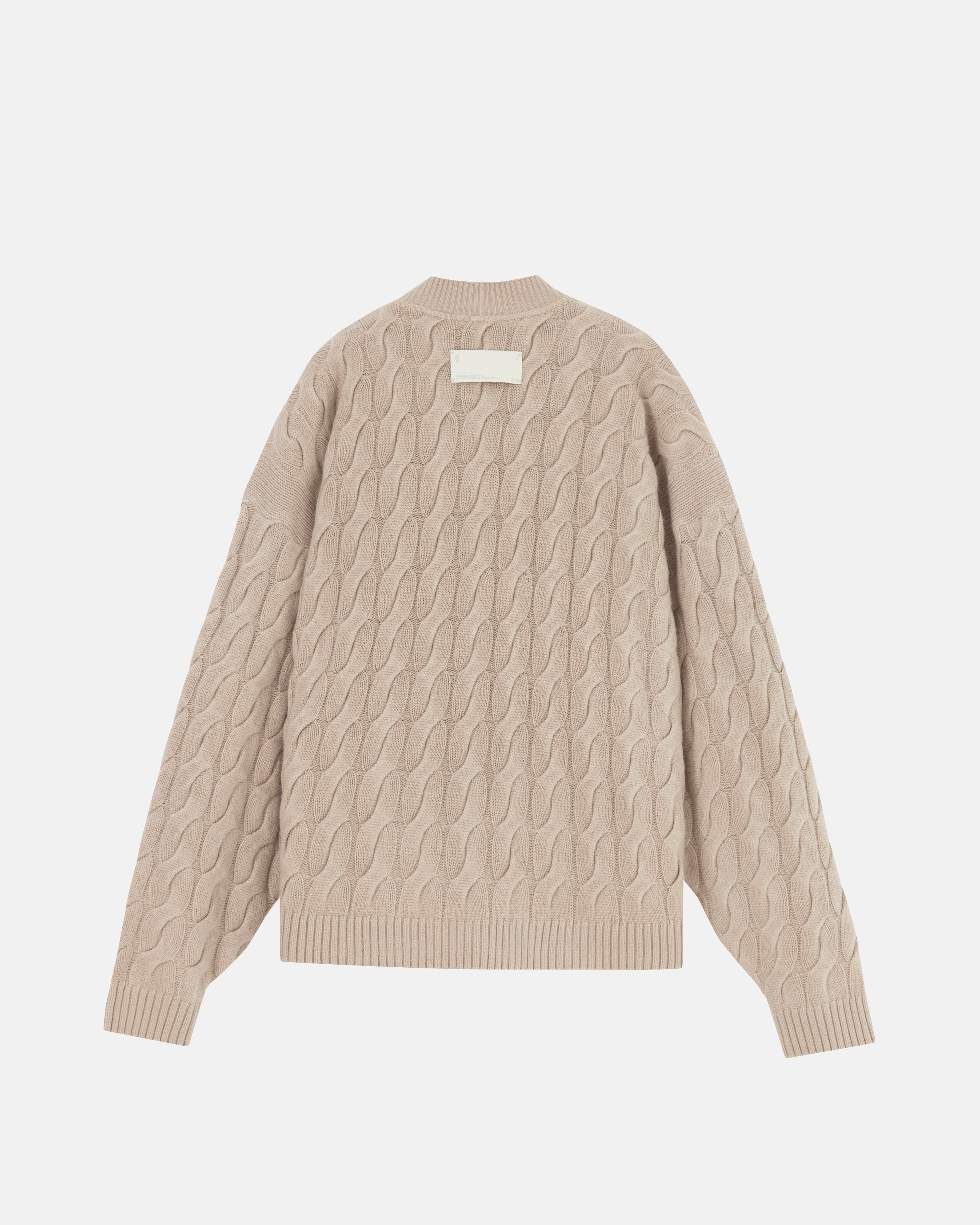 The Path Monogram Cable Knit Crewneck Cream The Path Monogram Cable Knit Crewneck Cream