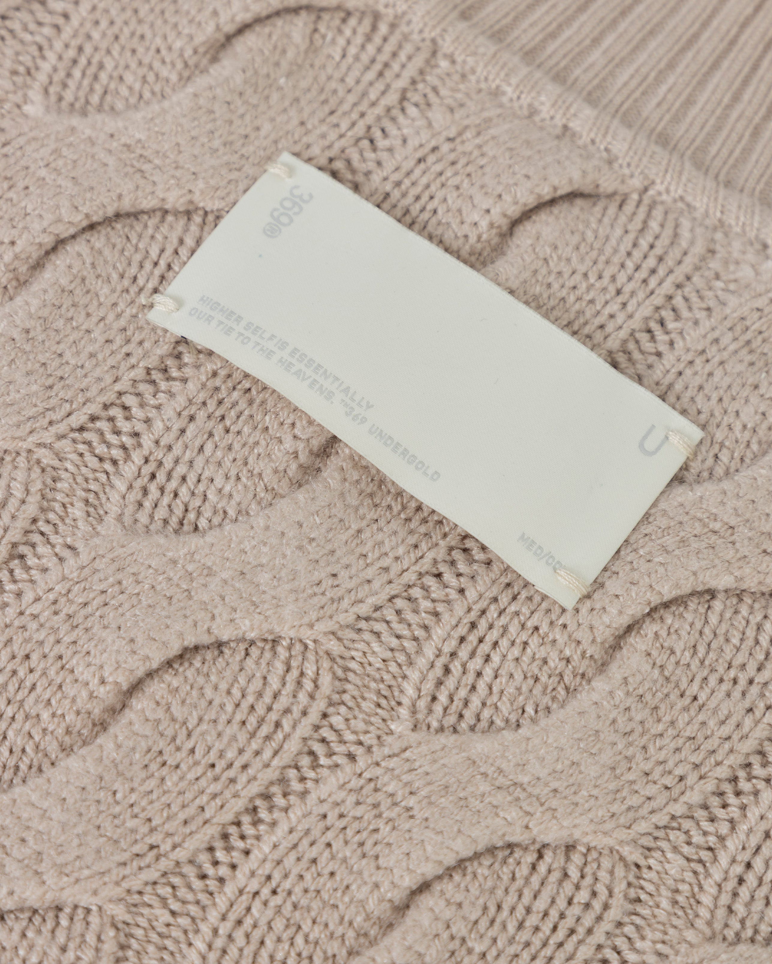 The Path Monogram Cable Knit Crewneck Cream The Path Monogram Cable Knit Crewneck Cream