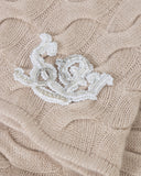 The Path Monogram Cable Knit Short Cream The Path Monogram Cable Knit Short Cream