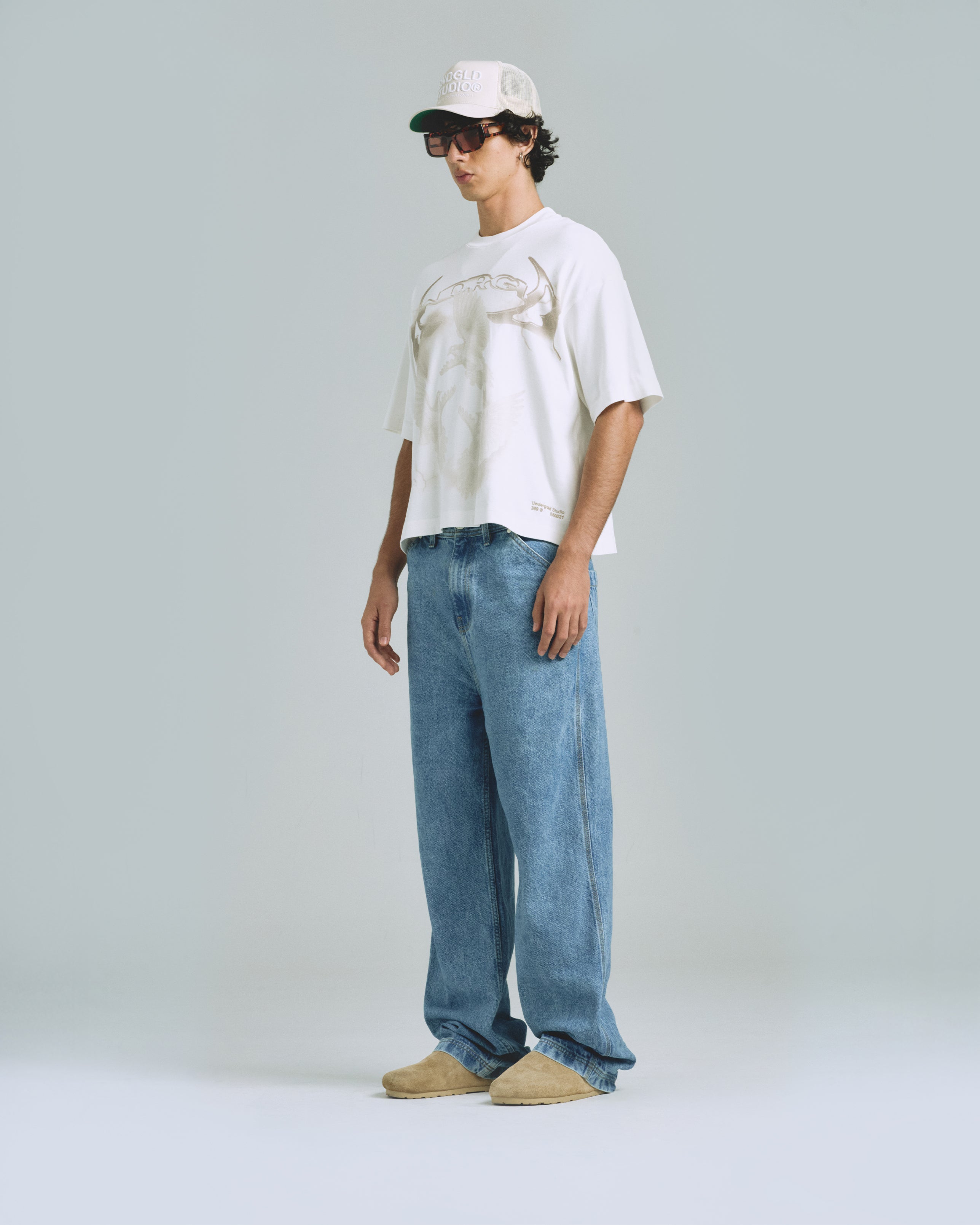 Thunder Rider Pigeons Boxy Fit Tshirt White Thunder Rider Pigeons Boxy Fit Tshirt White