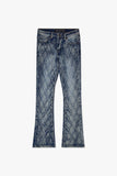 Tire Stacked Flare Jean Blue Washed Tire Stacked Flare Jean Blue Washed