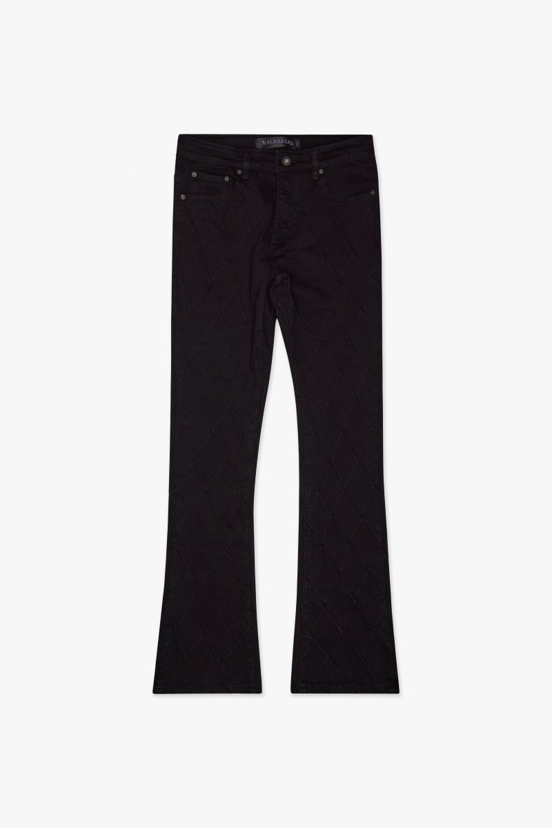 Tire Stacked Flare Jean Jet Black Tire Stacked Flare Jean Jet Black