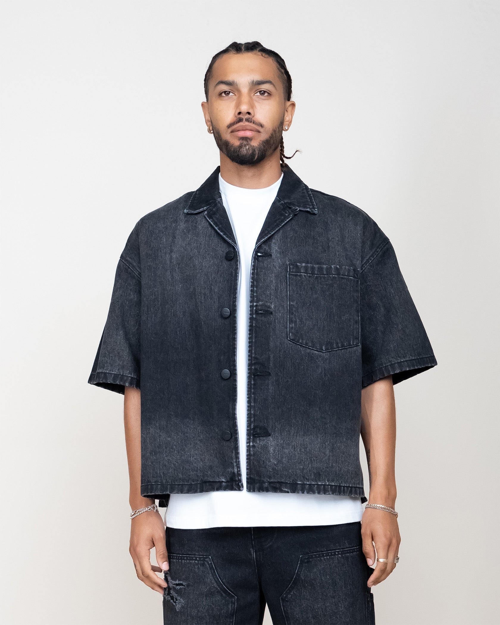 EPTM Boxy Denim Shirt - Black EPTM Boxy Denim Shirt - Black