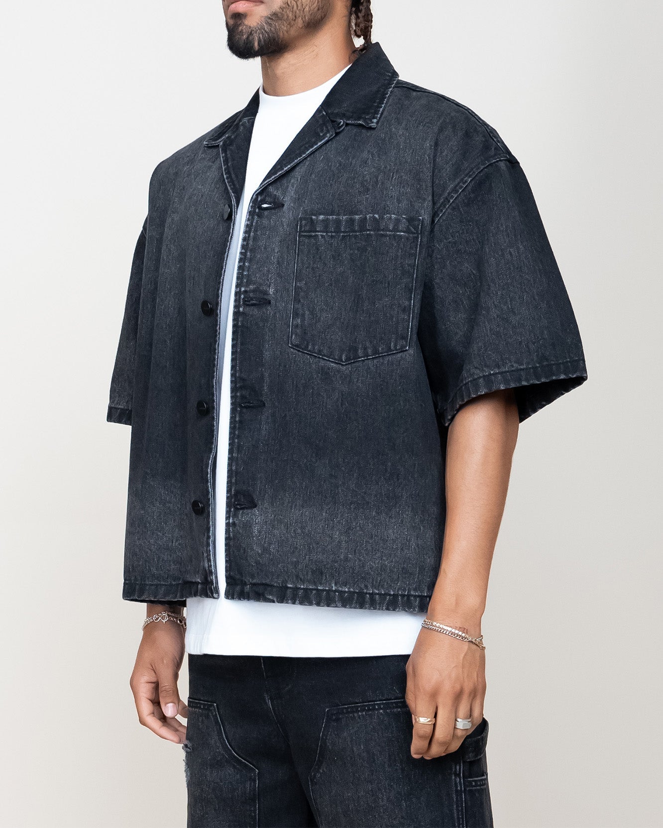 EPTM Boxy Denim Shirt - Black EPTM Boxy Denim Shirt - Black