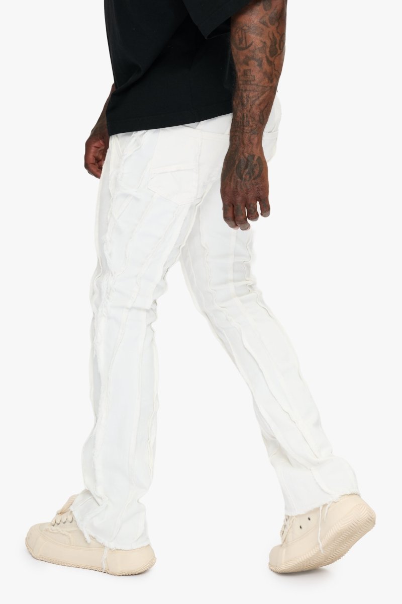 Twisted Denim Jean Stacked White Twisted Denim Jean Stacked White