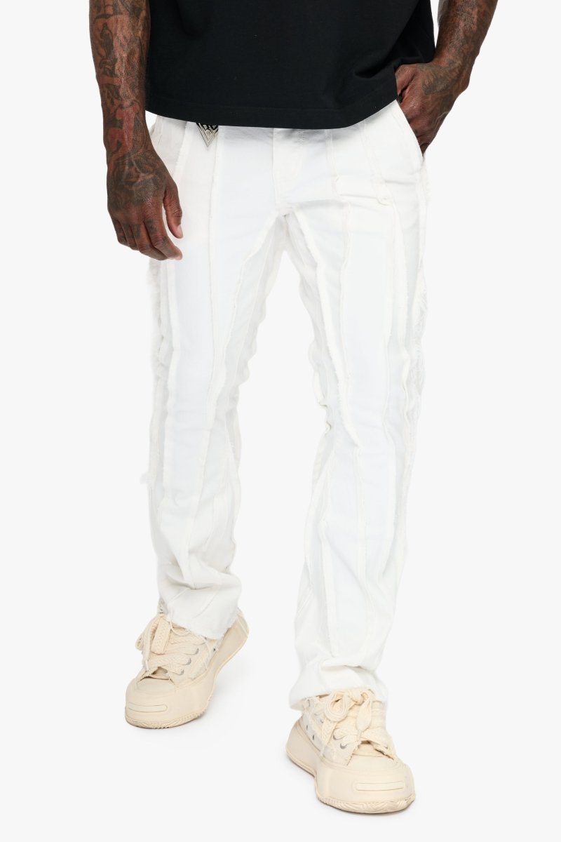 Twisted Denim Jean Stacked White Twisted Denim Jean Stacked White