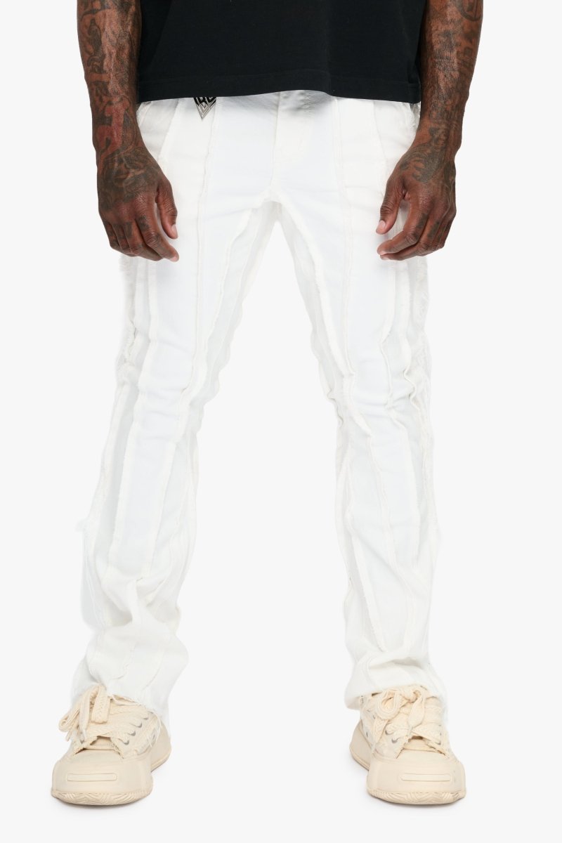 Twisted Denim Jean Stacked White Twisted Denim Jean Stacked White