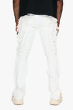 Twisted Denim Jean Stacked White Twisted Denim Jean Stacked White