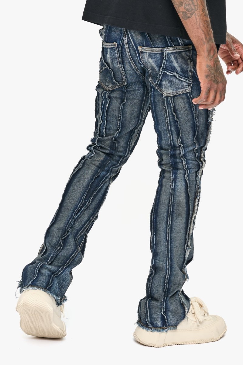 Twisted Stacked Denim Blue Black Wash Denim Twisted Stacked Denim Blue Black Wash Denim