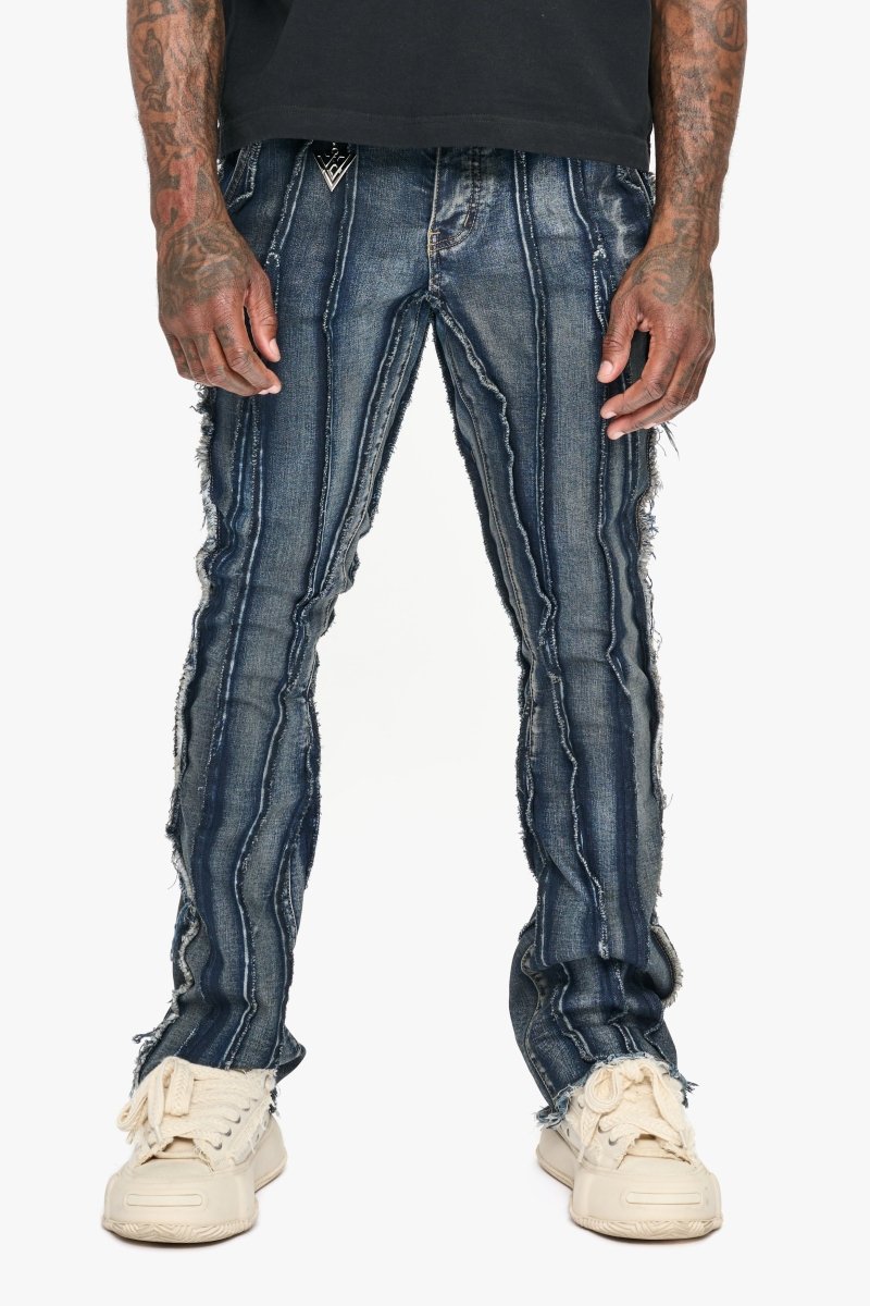 Twisted Stacked Denim Blue Black Wash Denim Twisted Stacked Denim Blue Black Wash Denim