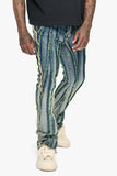 Twisted Stacked Denim Blue Green wash Twisted Stacked Denim Blue Green wash