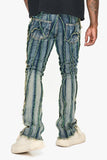 Twisted Stacked Denim Blue Green wash Twisted Stacked Denim Blue Green wash