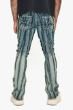 Twisted Stacked Denim Blue Green wash Twisted Stacked Denim Blue Green wash
