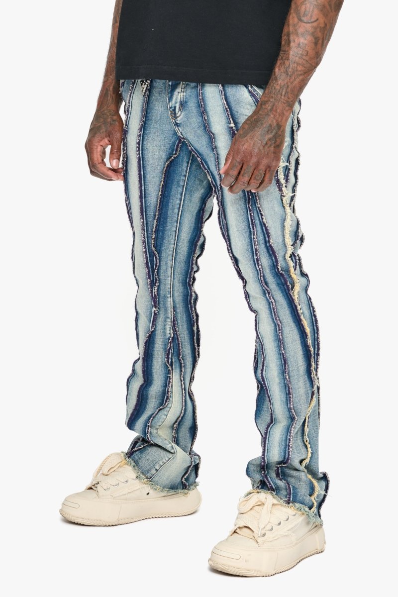Twisted Stacked Denim Blue Wash Twisted Stacked Denim Blue Wash