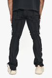 Twisted Stacked Denim Jeans Black Twisted Stacked Denim Jeans Black