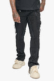 Twisted Stacked Denim Jeans Black Twisted Stacked Denim Jeans Black
