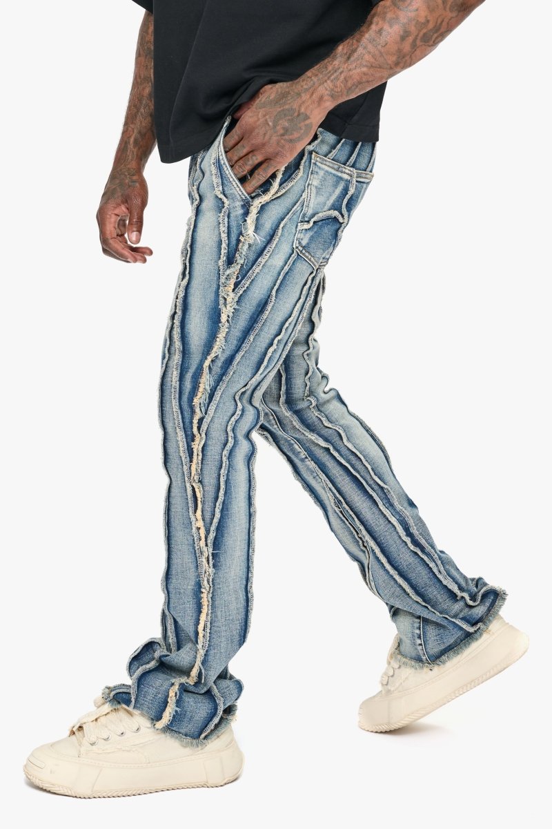 Twisted Stacked Denim Light Blue Wash Twisted Stacked Denim Light Blue Wash