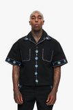 Under Pressure Cropped Button Down Black Under Pressure Cropped Button Down Black