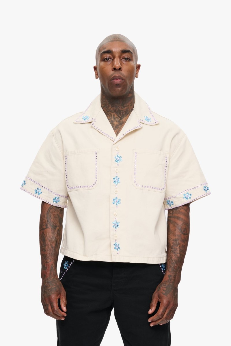 Under Pressure Cropped Button Down Cream Under Pressure Cropped Button Down Cream