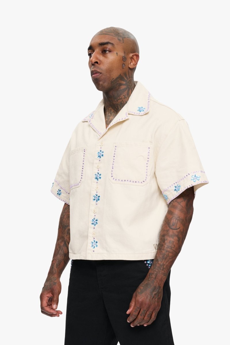 Under Pressure Cropped Button Down Cream Under Pressure Cropped Button Down Cream