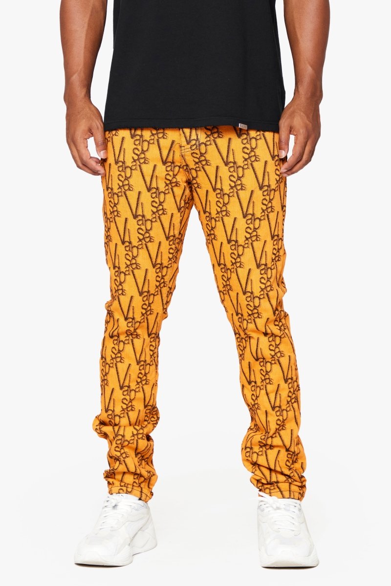 "V-INK" SKINNY JEAN BLACK ORANGE "V-INK" SKINNY JEAN BLACK ORANGE