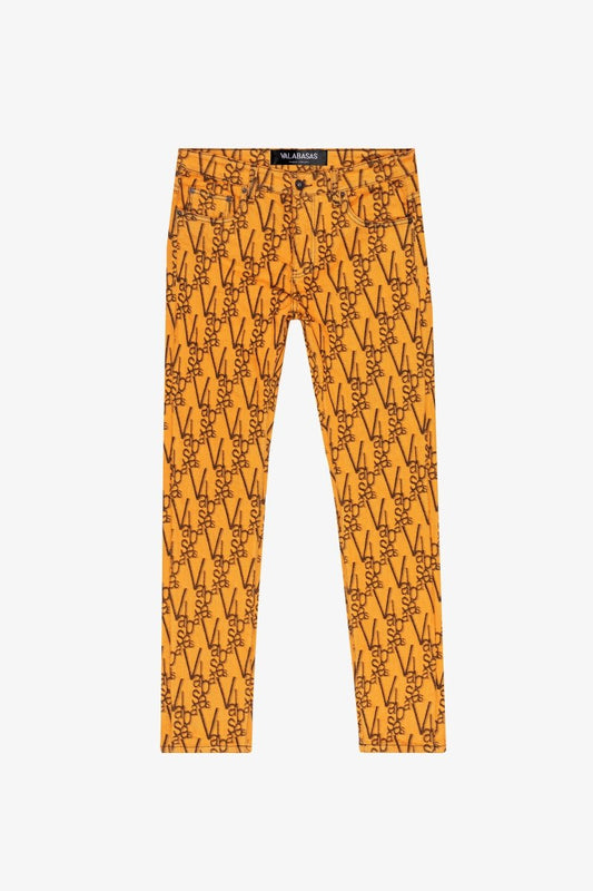 "V-INK" SKINNY JEAN BLACK ORANGE