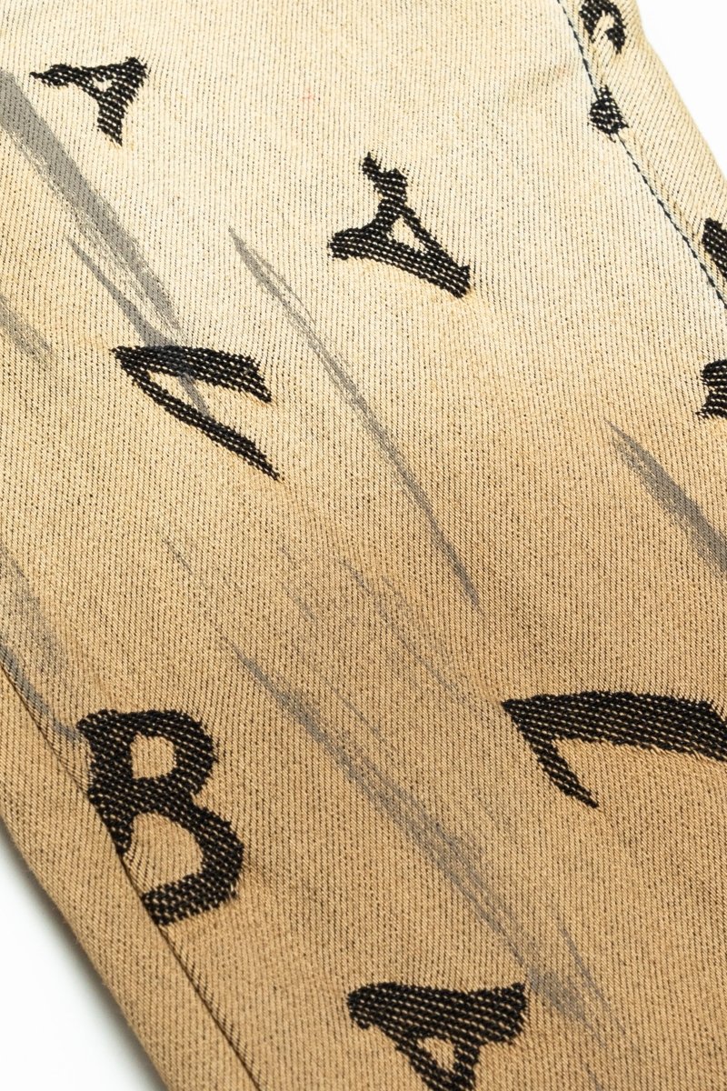 “V-SCRABBLE”  STACKED FLARE JEAN CHAMOIS “V-SCRABBLE”  STACKED FLARE JEAN CHAMOIS