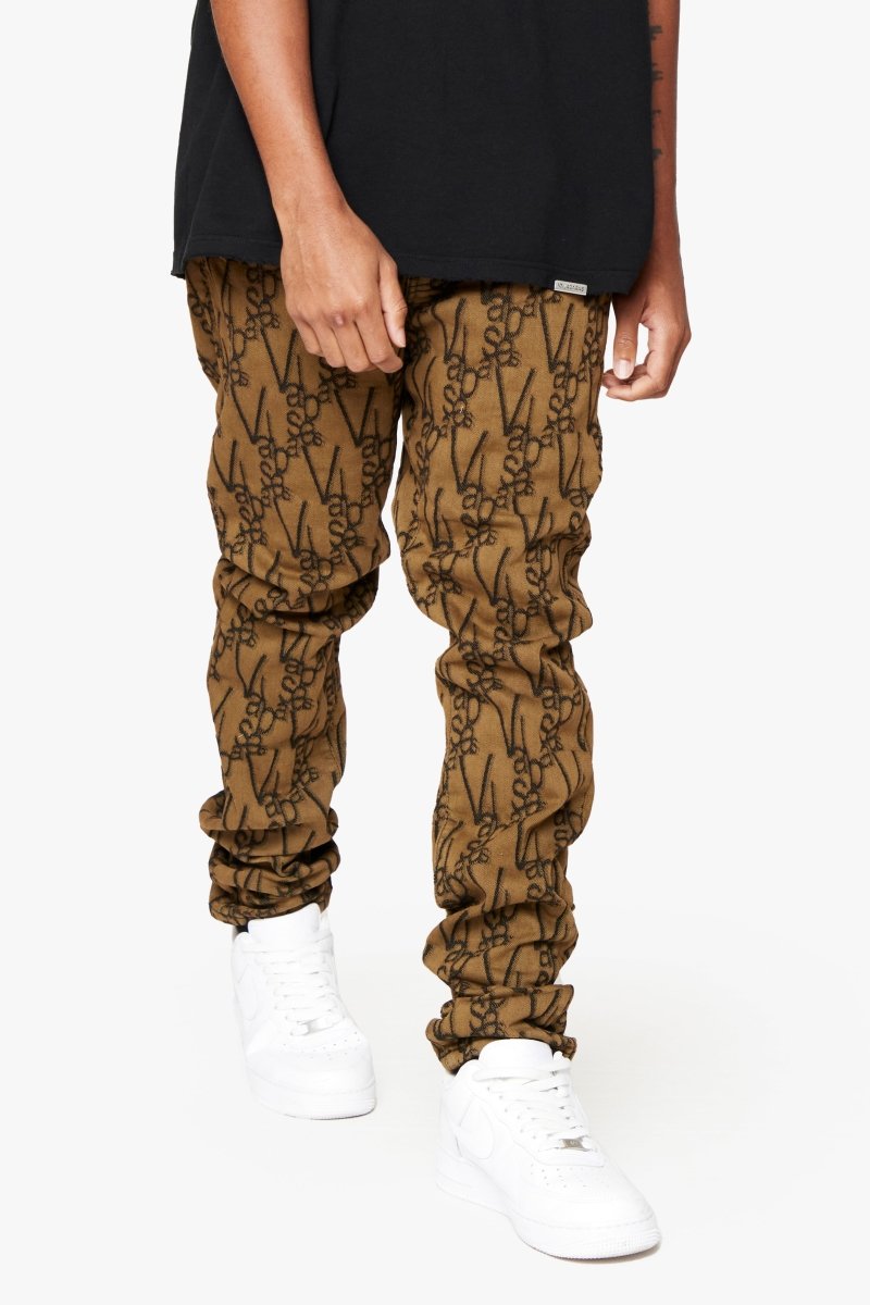 "V-SCRAWL" STACKED FLARE JEAN BLACK BROWN "V-SCRAWL" STACKED FLARE JEAN BLACK BROWN