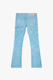 "V-STARS”  STACKED FLARE JEAN BLUE WASHED "V-STARS”  STACKED FLARE JEAN BLUE WASHED