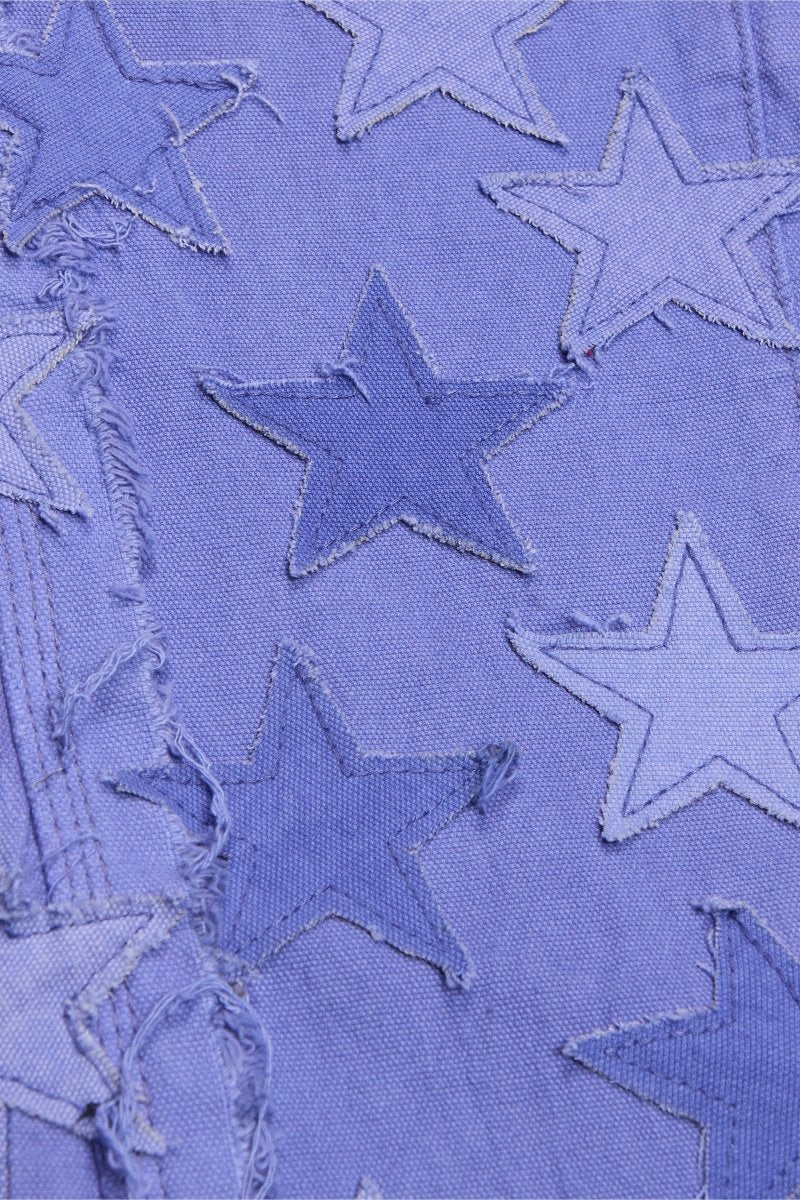 "V-STARS”  STACKED FLARE JEAN PURPLE WASHED "V-STARS”  STACKED FLARE JEAN PURPLE WASHED