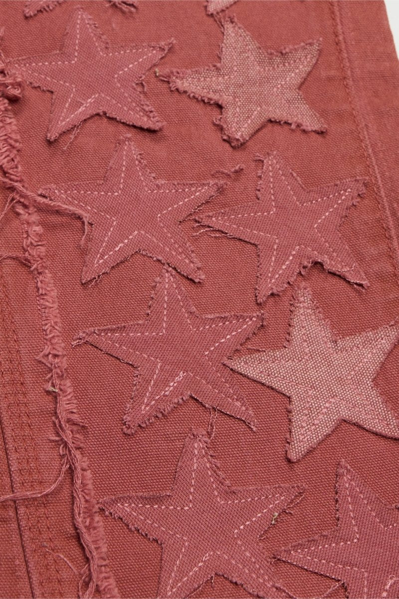 "V-STARS” STACKED FLARE JEAN SUNSET ORANGE "V-STARS” STACKED FLARE JEAN SUNSET ORANGE