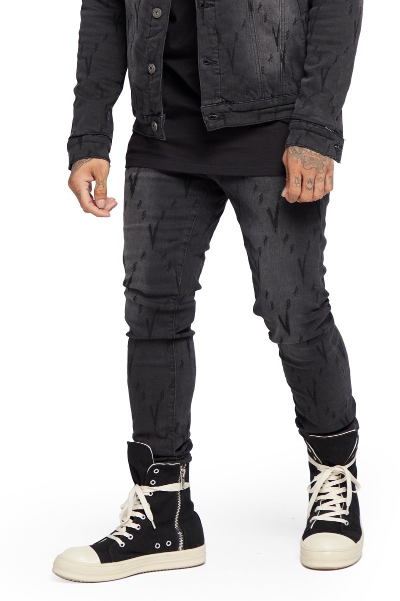 VALABASAS JEANS “V LOVE” BLACK WASHED VALABASAS JEANS “V LOVE” BLACK WASHED