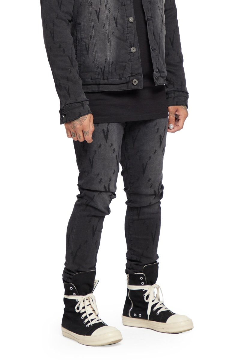 VALABASAS JEANS “V LOVE” BLACK WASHED VALABASAS JEANS “V LOVE” BLACK WASHED