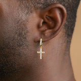 Vermeil Diamond Hoop & Cross Earrings Vermeil Diamond Hoop & Cross Earrings