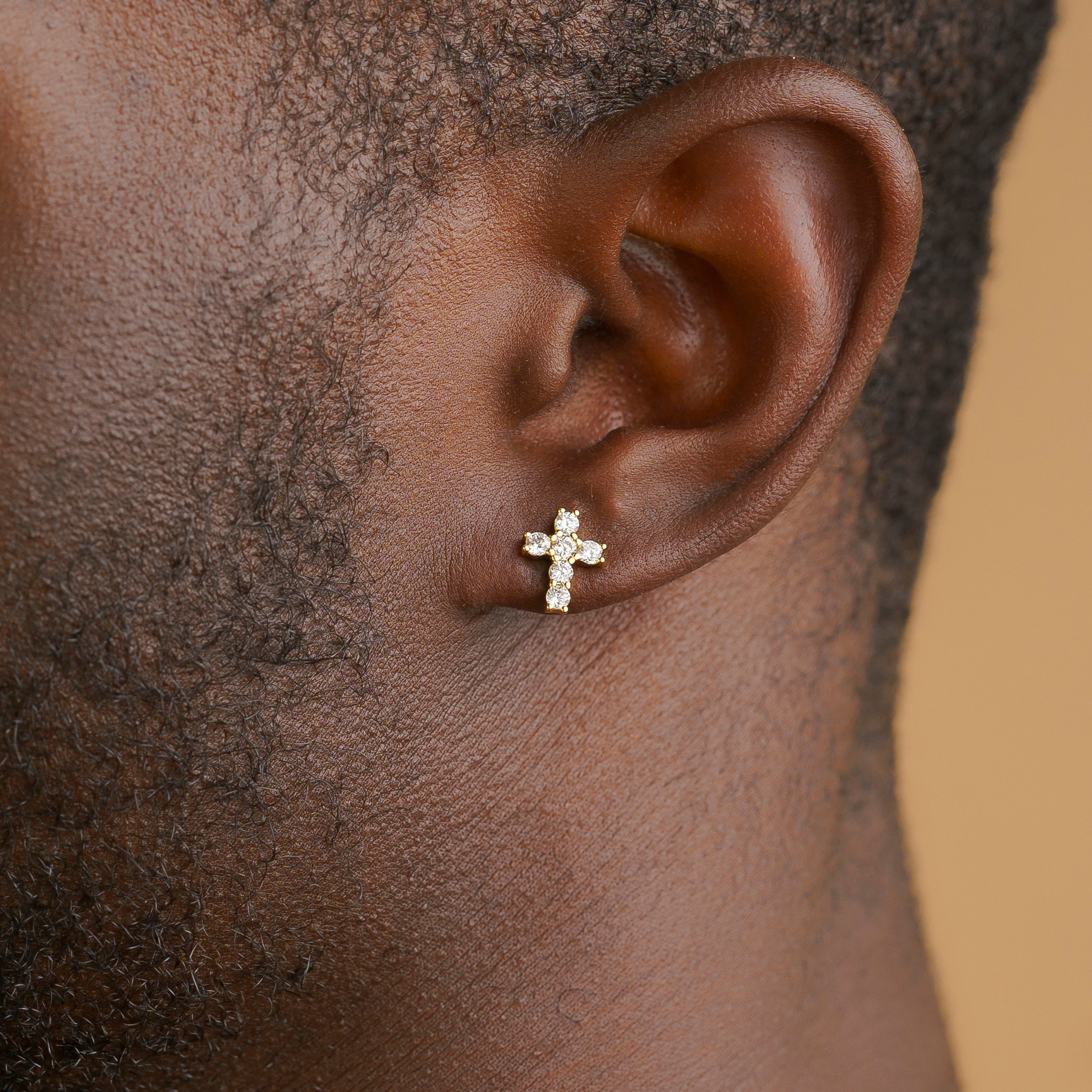 Vermeil Diamond Mini Cross Earrings Vermeil Diamond Mini Cross Earrings
