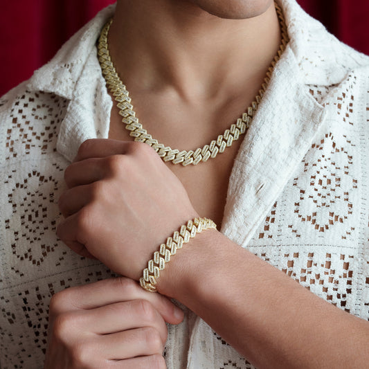 Vermeil Diamond Monaco Cuban Bracelet