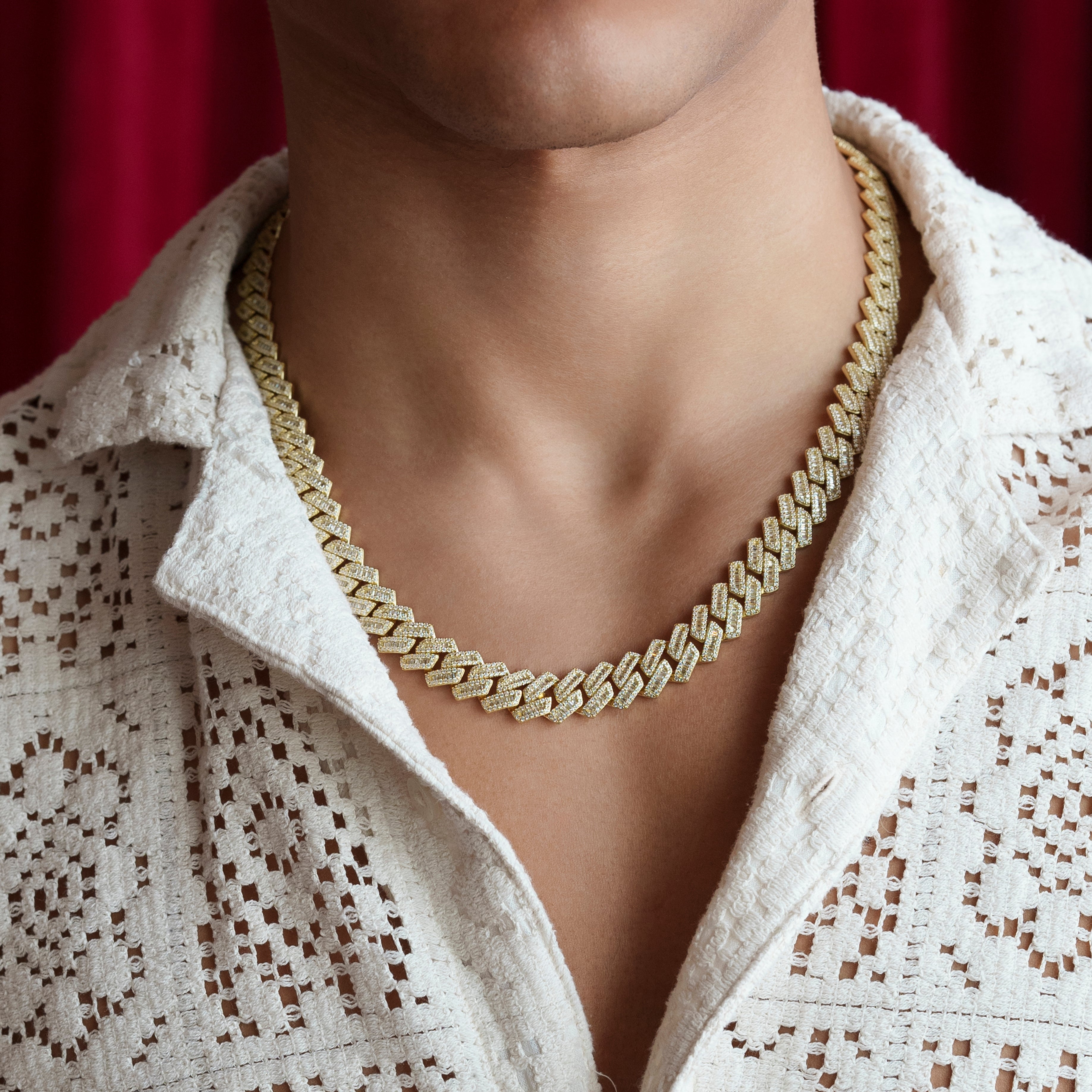 Vermeil Diamond Monaco Cuban Chain Vermeil Diamond Monaco Cuban Chain