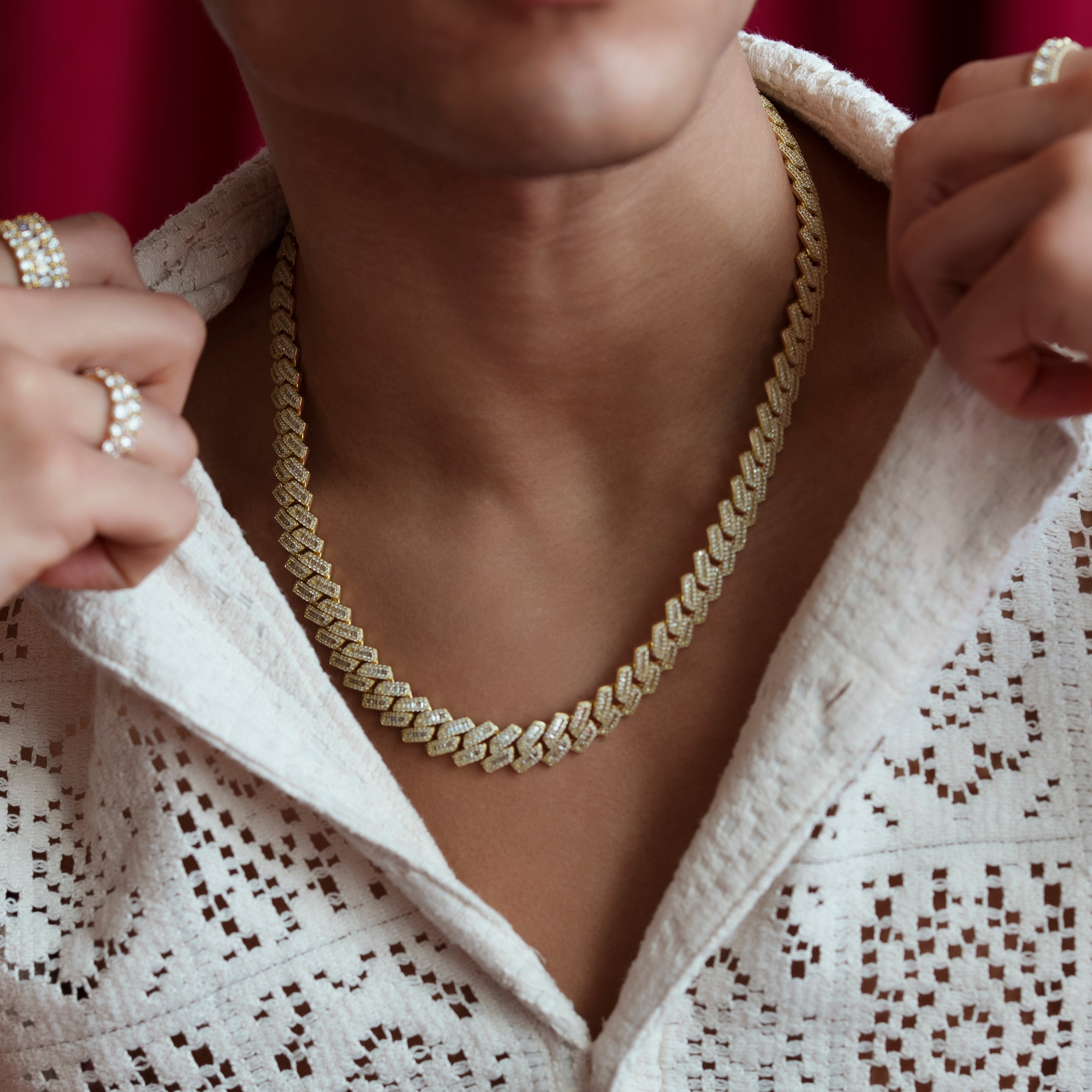 Vermeil Diamond Monaco Cuban Chain Vermeil Diamond Monaco Cuban Chain