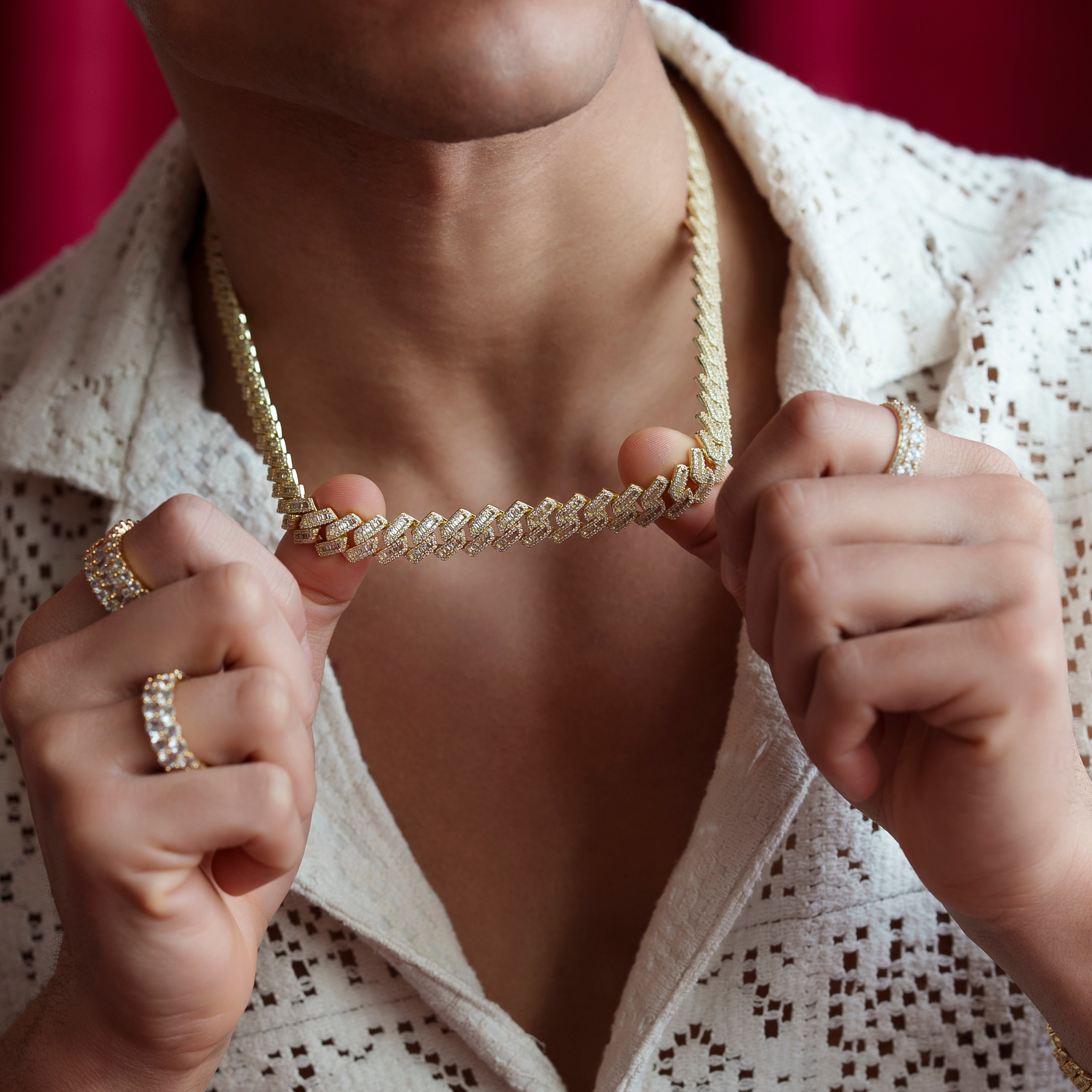 Vermeil Diamond Monaco Cuban Chain Vermeil Diamond Monaco Cuban Chain