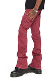“VLOVE”  STACKED FLARE JEAN BURGUNDY “VLOVE”  STACKED FLARE JEAN BURGUNDY