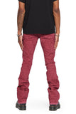 “VLOVE”  STACKED FLARE JEAN BURGUNDY “VLOVE”  STACKED FLARE JEAN BURGUNDY