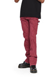 “VLOVE”  STACKED FLARE JEAN BURGUNDY “VLOVE”  STACKED FLARE JEAN BURGUNDY
