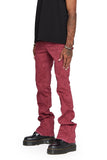 “VLOVE”  STACKED FLARE JEAN BURGUNDY “VLOVE”  STACKED FLARE JEAN BURGUNDY