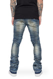 “WEST” Stacked Flare Jean Lt.Blue Washed “WEST” Stacked Flare Jean Lt.Blue Washed