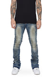“WEST” Stacked Flare Jean Lt.Blue Washed “WEST” Stacked Flare Jean Lt.Blue Washed